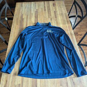Men's XL Blue Long Sleeves Pull Over 1/4 Zip White Glove Social Connect